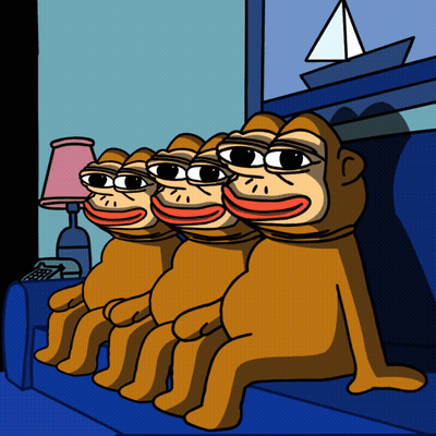 Monkeys Sitting On Blue Couch GIF