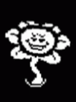 Monochromatic Omega Flowey Head Bouncing GIF