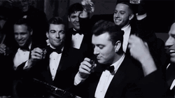 Monochromatic Sam Smith Taking Shots GIF