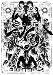 Monochromatic Satan Flashing Baphomet GIF