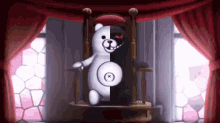 Monokuma Jumping On A Button GIF