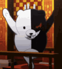 Monokuma Rotating On One Leg GIF