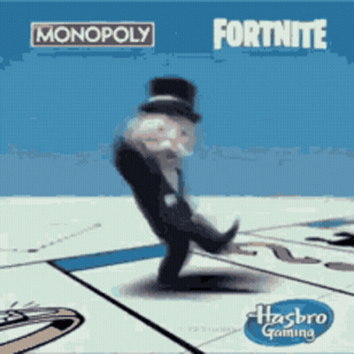 Monopoly And Fortnite Snowman Dancing GIF