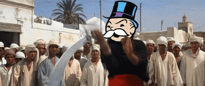 Monopoly Man Standing In Front Of Crowd GIF