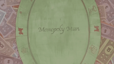 Monopoly Man Surrounded By Coins And Bills GIF