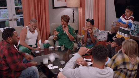 Monopoly Money Flies As Man Slams Board Blackish GIF