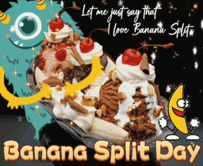 Monster And Banana For Banana Split Day GIF