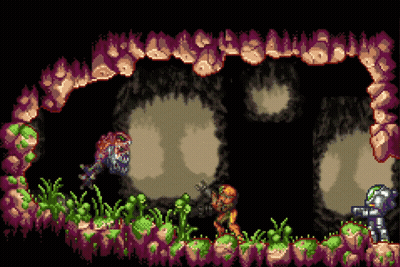 Monster And Soldier In Cave GIF