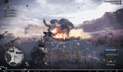Monster Attacked By Barrel Bomb GIF