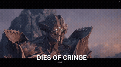 Monster Dies Of Cringe GIF