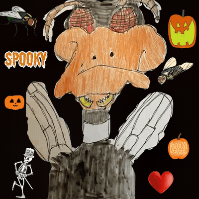 Monster Drawing Saying Spooky GIF