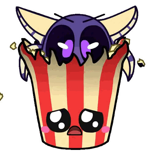 Monster Eating Popcorn Sticker