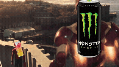 Monster Energy Can In Front Of Man GIF