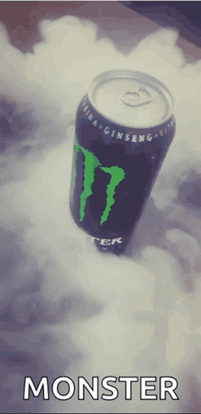 Monster Energy Drink Can With Smoke GIF