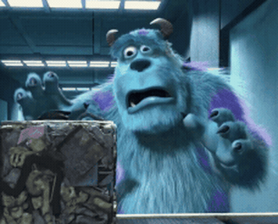 Monster from Monsters Inc Next to Box