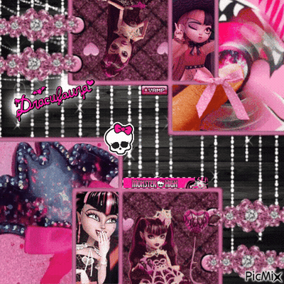 Monster High Dolls Collage Draculaura GIF