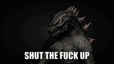 Monster Holding Gun Saying Shut The Fuck Up GIF