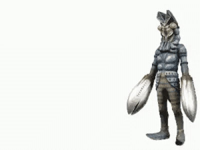 Monster Holding Large Claw With Letter T GIF