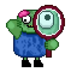 Monster Holding Magnifying Glass Sticker
