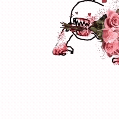 Monster Holding Pink Roses Saying Do You Still Like Me GIF