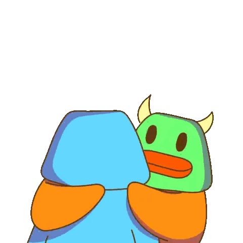Monster Hugging Blue Bird Sticker
