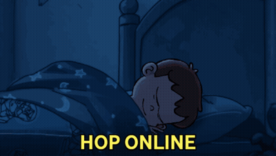 Monster In Bedroom Saying Hop Online GIF