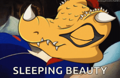 Monster Laying Down Sleeping Beauty GIF