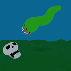 Monster Leech With A Skull GIF