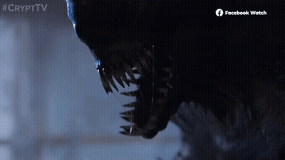 Monster Mouth Close Up With Facebook Watch Logo GIF
