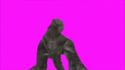 Monster On Pink Screen GIF