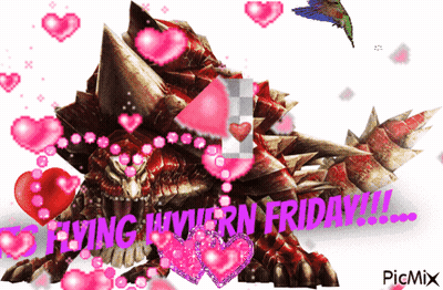 Monster Pink Hearts Flying Hivern Friday GIF