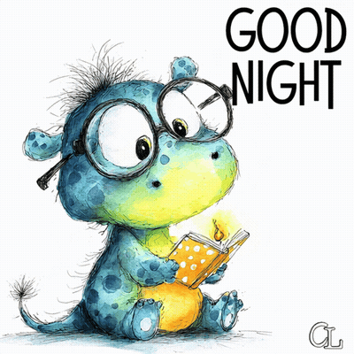 Monster Reading Book Saying Good Night GIF