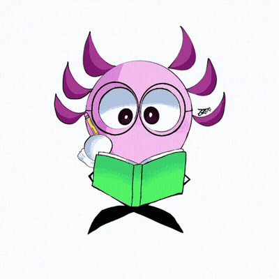 Monster Reading Book With Pencil GIF