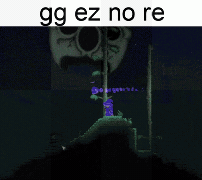 Monster Saying GG EZ No Re GIF