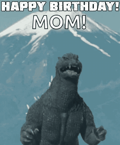Monster Saying Happy Birthday Mom GIF