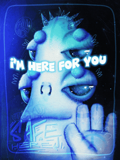 Monster Saying I'm Here For You GIF