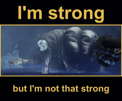 Monster Saying I'm Strong But Not That Strong GIF