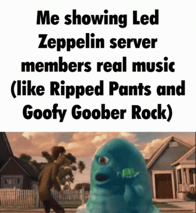 Monster Saying Me Showing Led Zeppelin Server Members Real Music GIF