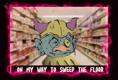 Monster Saying On My Way To Sweep GIF