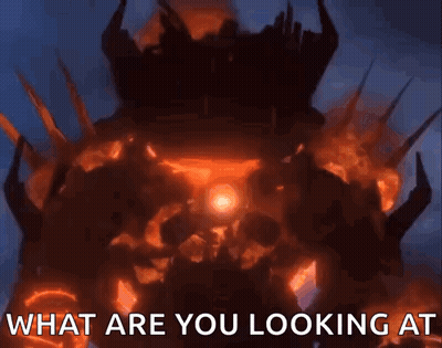Monster Saying What Are You Looking At GIF