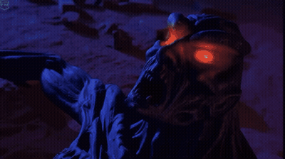 Monster Statue With Red Eyes And R GIF