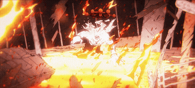 Monster Surrounded By Flames With Sign Saying A GIF