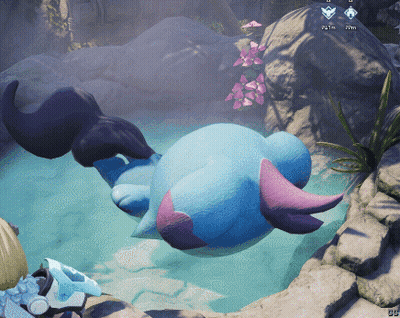 Monster Swimming In Pool Of Water GIF
