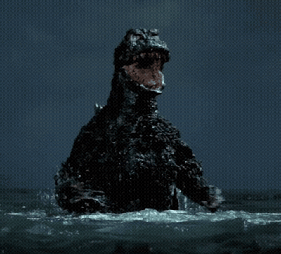 Monster Swimming In Water Looking Up GIF