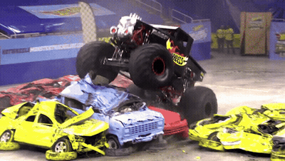 Monster Truck With Hot Wheels GIF