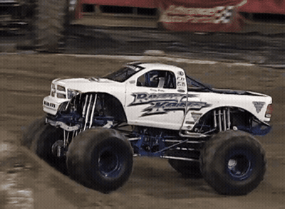 Monster Truck With Raptor GIF