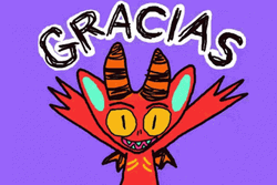 Monster Two Hands Up Muchas Gracias GIF