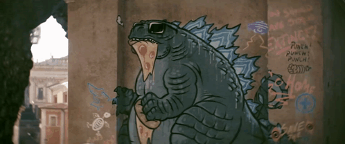 Monster Wall Saying Punch Punch Punch GIF