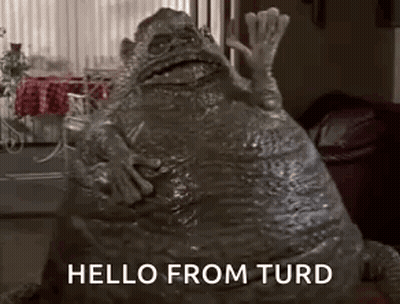 Monster Waving Hello From Turd GIF