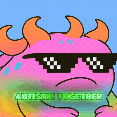 Monster Wearing Sunglasses Autistic Together GIF